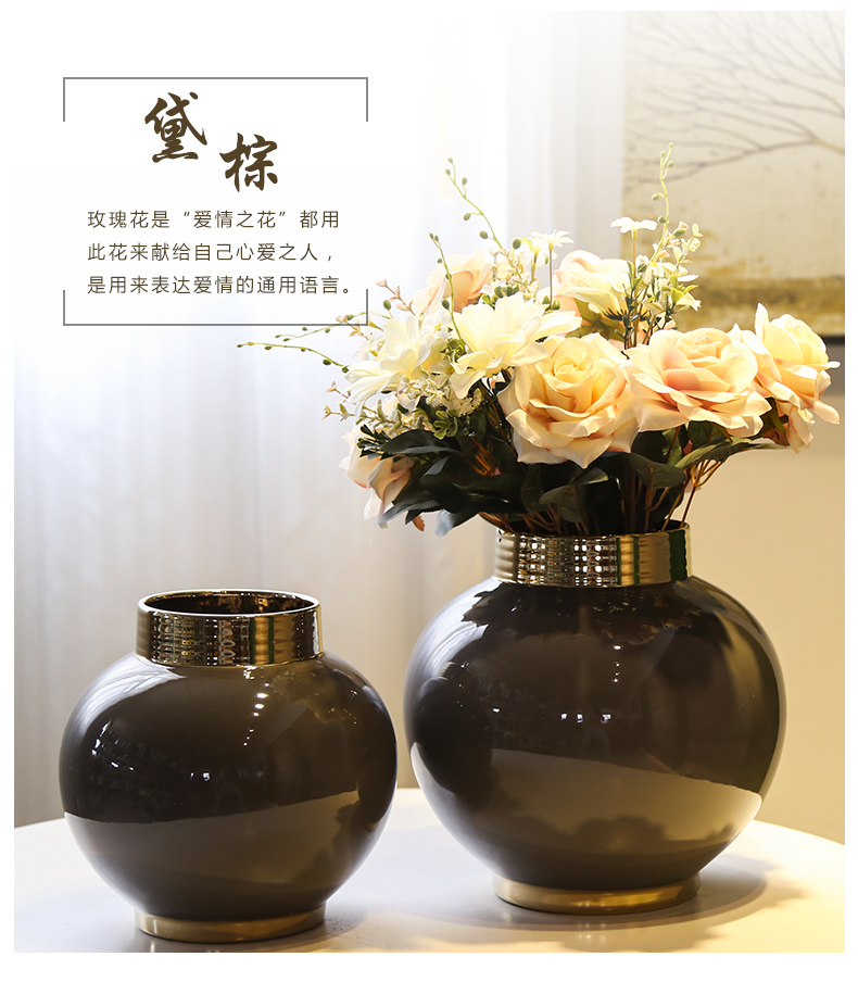 Jingdezhen light of new Chinese style flower adornment is placed between example sitting room key-2 luxury club hotel floral outraged simulation flower decoration