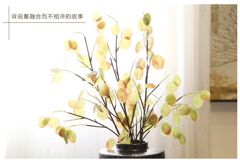 Sitting room creative vase light key-2 luxury new Chinese jingdezhen ceramic flower manual gold - plated flower implement simulation flower decoration