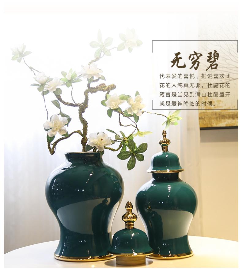 Jingdezhen ceramic general tank furnishing articles between example American new Chinese vases, flower implement the sitting room porch table decoration