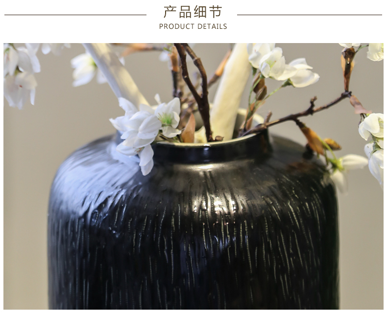 Jingdezhen light of new Chinese style key-2 luxury simplicity vase between example hotels sitting room adornment flower ceramic flower implement large furnishing articles