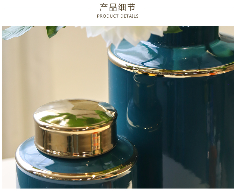 General porch mesa creative vase can of piggy bank flower implement furnishing articles jingdezhen new Chinese style flower decoration in the sitting room