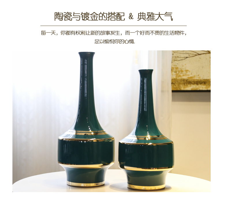 The New Chinese jingdezhen ceramic vase continental American hotel villa decoration mesa between example flower big furnishing articles