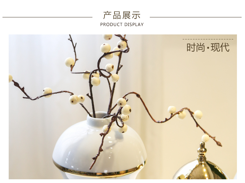 Light the key-2 luxury of new Chinese style general pot flowers furnishing articles of jingdezhen ceramic living room TV cabinet table flower implement creative vase