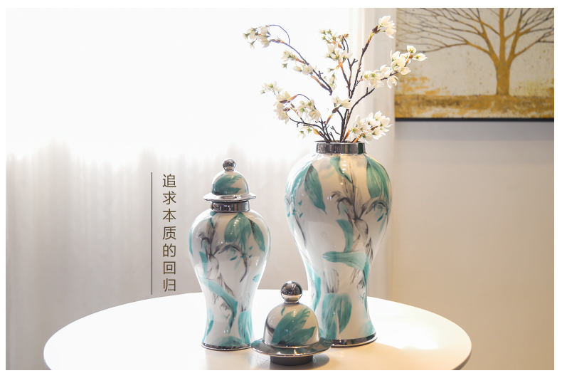 Jingdezhen ceramic vase furnishing articles creative flower decoration in the sitting room porch mesa TV cabinet table plating honeysuckle