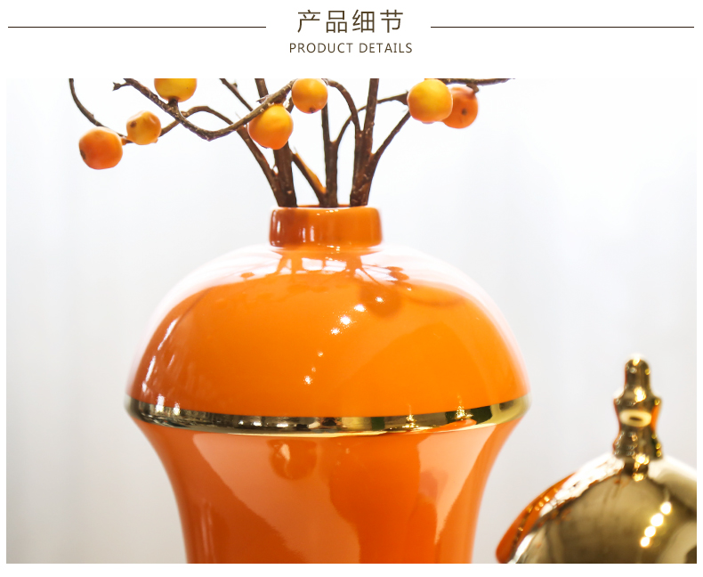 Jingdezhen new Chinese style light much creative flower furnishing articles European American sitting room TV cabinet mesa porch big vase