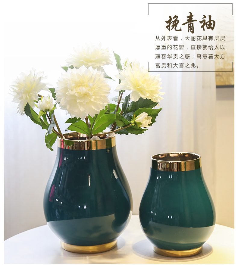 New Chinese style household example room ceramic vases, flower art suit furnishing articles sitting room porch Taiwan crispy noodles machine table decoration