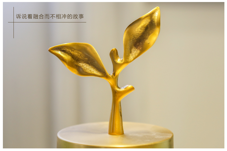 Jingdezhen ceramic hand - made furnishing articles hotel restaurant sitting room adornment flower implement new Chinese copper decoration example room cost