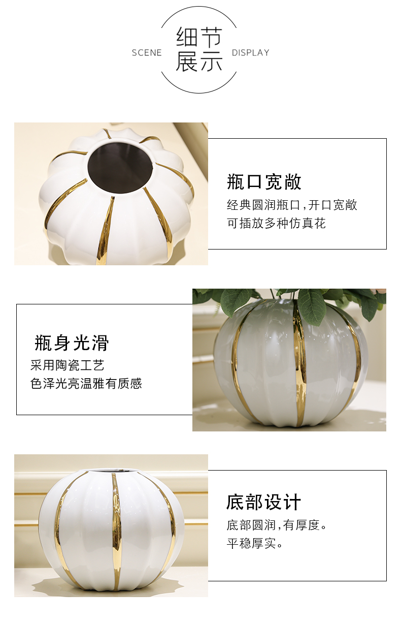 New Chinese style living room light key-2 luxury ceramic vase furnishing articles flower arranging TV ark, creative household decoration flower table decorations