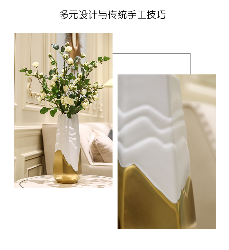 Jingdezhen ceramics vase Chinese style is I and contracted sitting room porch dry flower arranging flowers simulation flower adornment furnishing articles