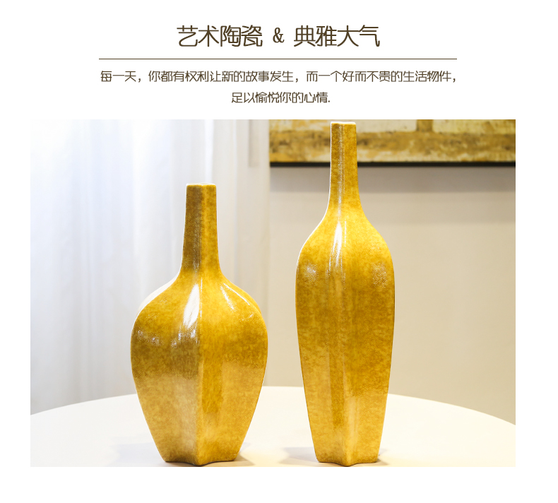 Jingdezhen ceramic new Chinese style mesa small expressions using vase simulation flower art flower arranging furnishing articles porch is decorated living room table