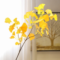 Simulation floral art Ginkgo Leaf Vase decoration flower living room home soft decoration floral decoration yellow flower wedding flower