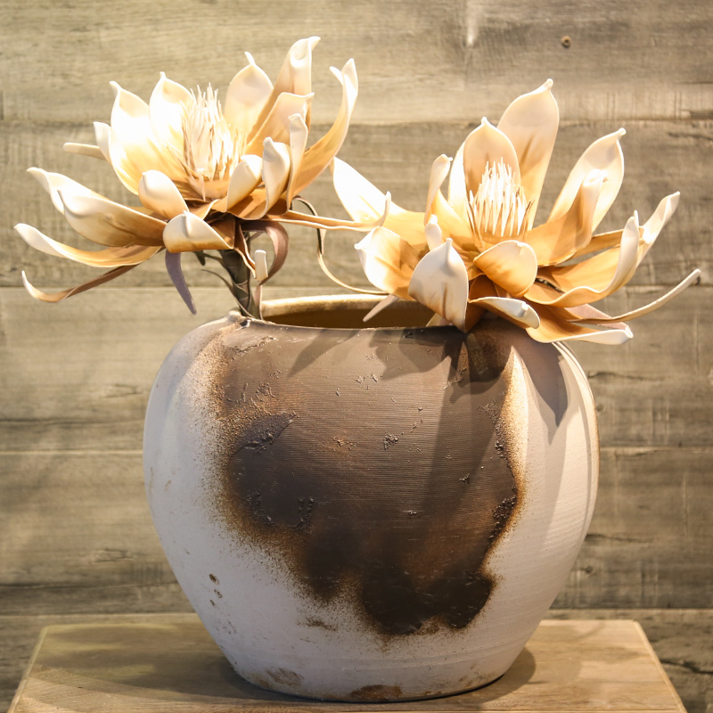 Jingdezhen ceramic big vase simulation restoring ancient ways is the sitting room adornment is placed artificial flowers home decoration floor flower arranging flowers