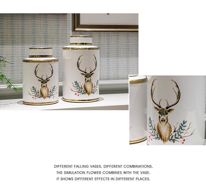 Jingdezhen I and contracted ceramic vases, flower implement mesa adornment candy jar sitting room porch soft outfit creative furnishing articles