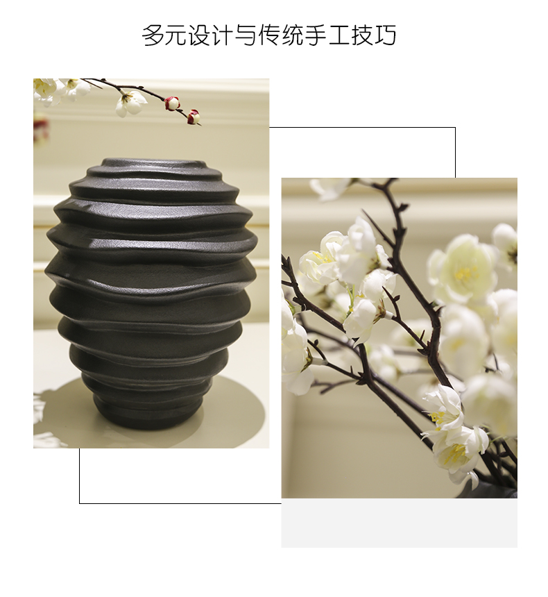 Jingdezhen ceramics vases, I and contracted sitting room porch dried flowers flower arrangement of Chinese style household decorations furnishing articles