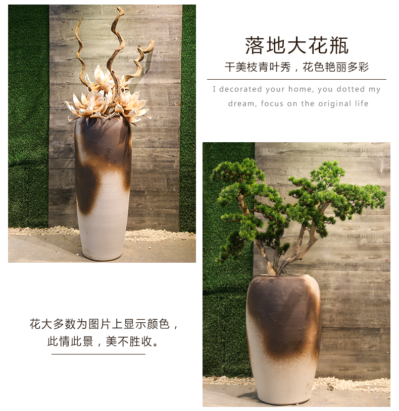 Jingdezhen ceramic big vase simulation restoring ancient ways is the sitting room adornment is placed artificial flowers home decoration floor flower arranging flowers