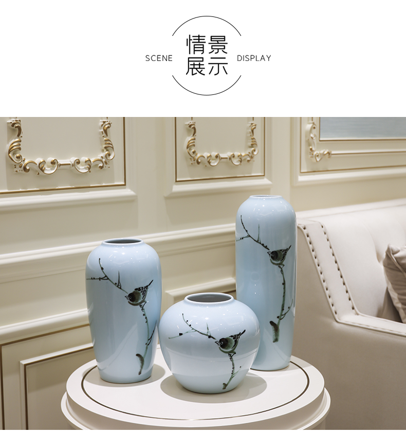 New Chinese style is I and contracted sitting room porch ornament porcelain vases of TV ark, wine flower flower implement large furnishing articles