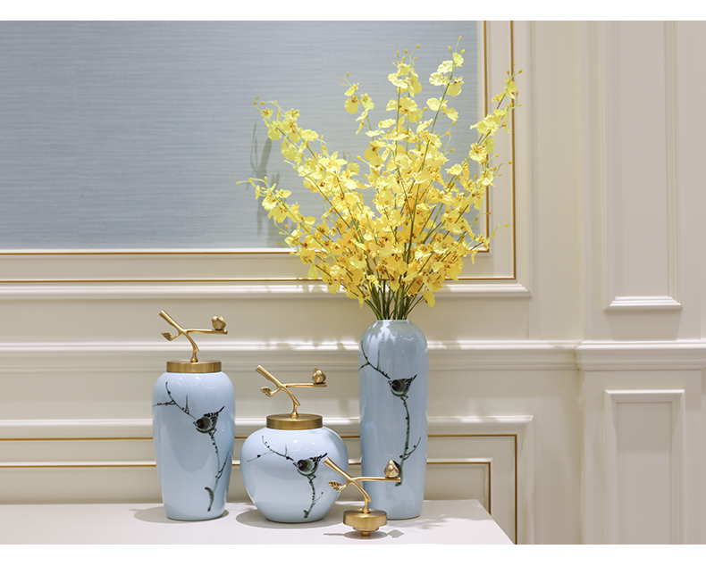 New Chinese style is I and contracted sitting room porch ornament porcelain vases of TV ark, wine flower flower implement large furnishing articles