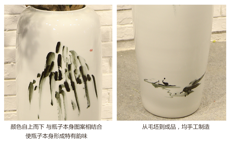 Jingdezhen new Chinese style landing simulation flowers sitting room ceramic vase planting place mall clothing store decoration floral outraged