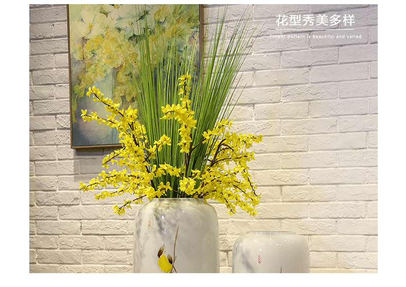 New Chinese style living room floor vase mall cafe restaurant decorative flower receptacle, jingdezhen ceramic decorative furnishing articles