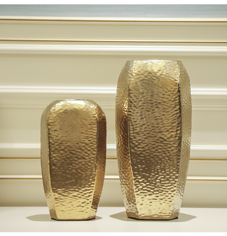 The sitting room TV ark, flower implement furnishing articles furnishing articles of gold and silver flower ceramic vase European I and contracted decorations furnishing articles