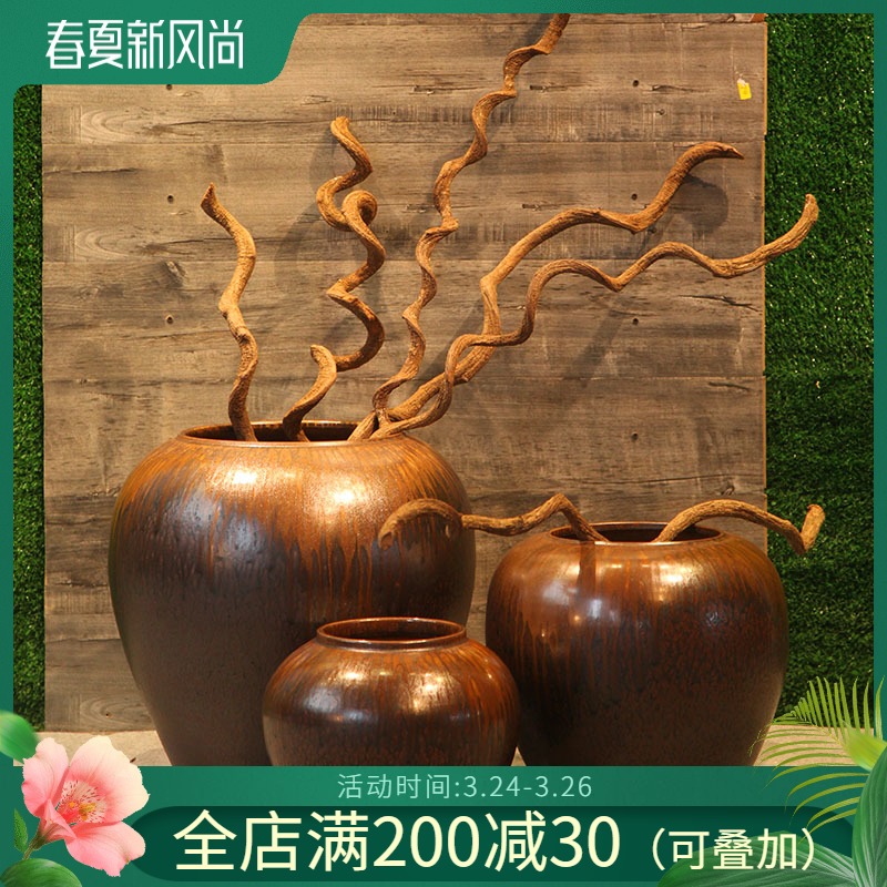 Hotel restaurant decoration ceramic vase tea house sitting room adornment flower arranging flowers, flower implement hall between example furnishing articles