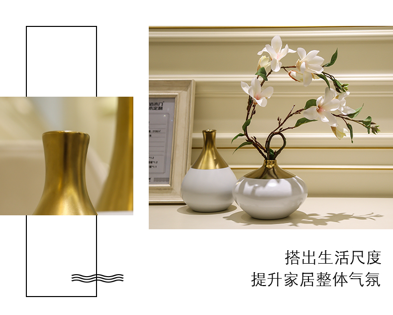 Jingdezhen Nordic light and decoration ceramics mesa simulation flower, dried flower vase example room TV ark, sitting room furniture furnishing articles