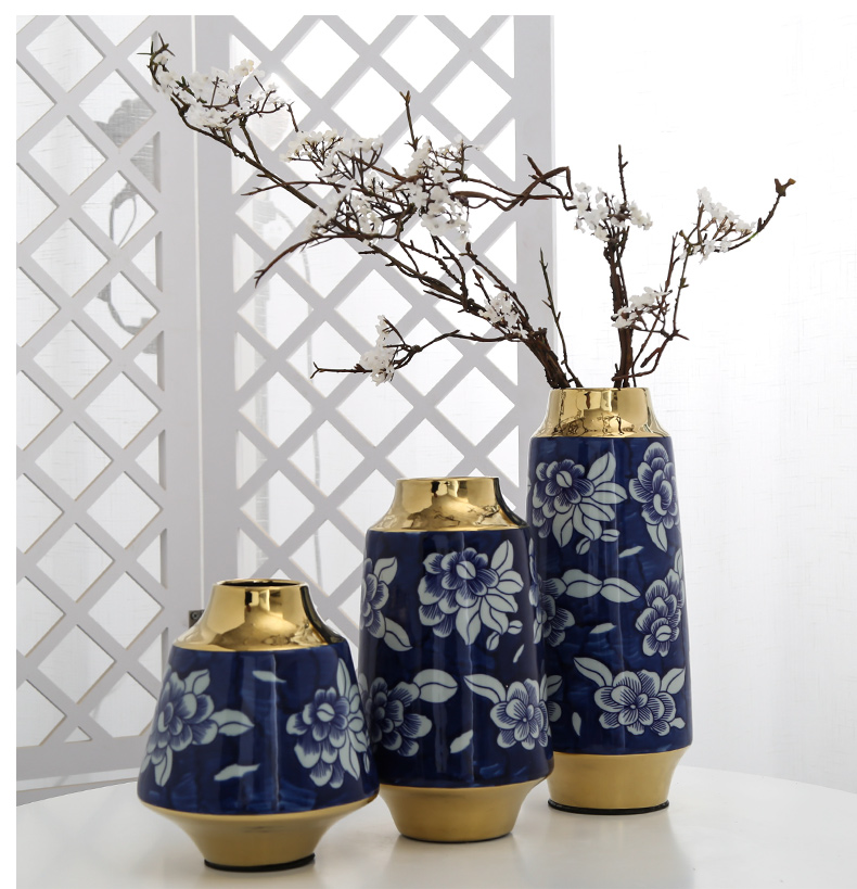 Mesa of jingdezhen ceramic light key-2 luxury furnishing articles table sitting room adornment ornament hydroponic vase simulation artificial flowers