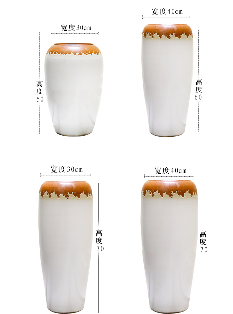 Jingdezhen ceramic vase landed a large sitting room dry flower decoration white Nordic I and contracted ornaments