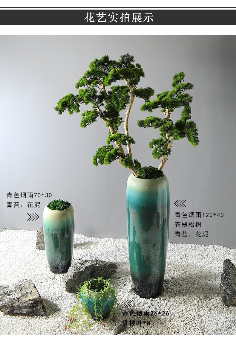 Jingdezhen ceramic vase sitting room store cupboard teahouse flower flower implement model of new Chinese style is placed between the sales department