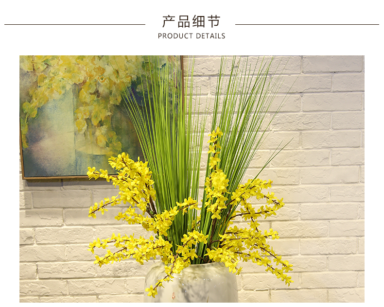 New Chinese style living room floor vase mall cafe restaurant decorative flower receptacle, jingdezhen ceramic decorative furnishing articles