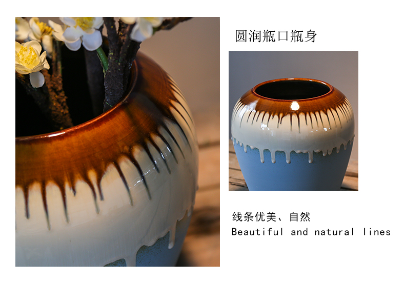 Jingdezhen up with retro nostalgia sitting room big vase mesa flower ceramic flower implement simulation flower decoration big furnishing articles