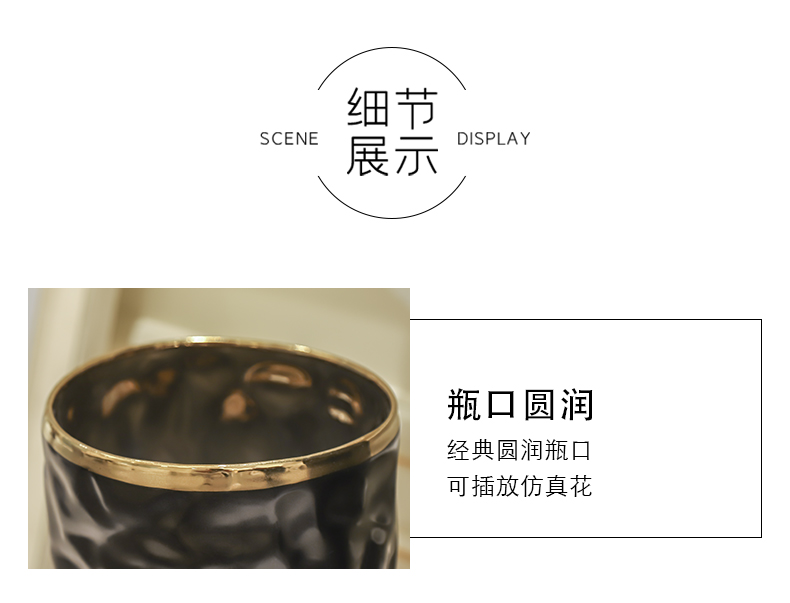 Nordic light ceramic big vase decoration key-2 luxury furnishing articles creative home sitting room new Chinese flower arranging dried flower adornment flowers