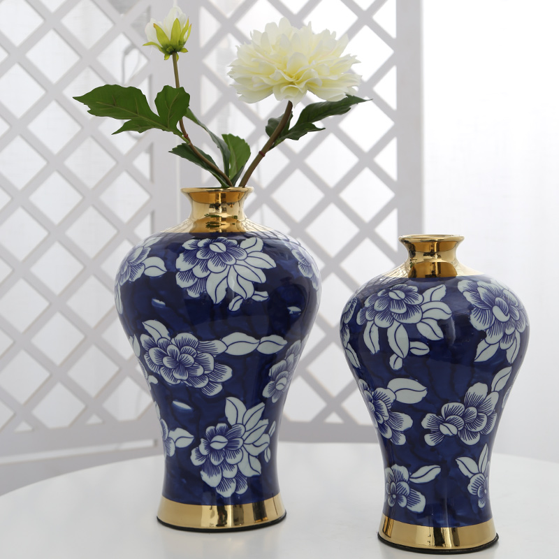 Mesa of jingdezhen ceramic vase furnishing articles sitting room flower arrangement, household adornment table decoration simulation flowers, artificial flowers