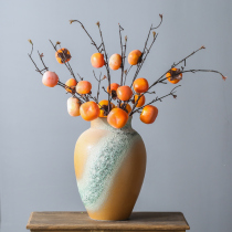 Simulation Persimmon Frugtree Branches Home Soft Decorations Emulation Flower Pendulum Pieces Art Flower Arrangement Tabletop Creative Vases