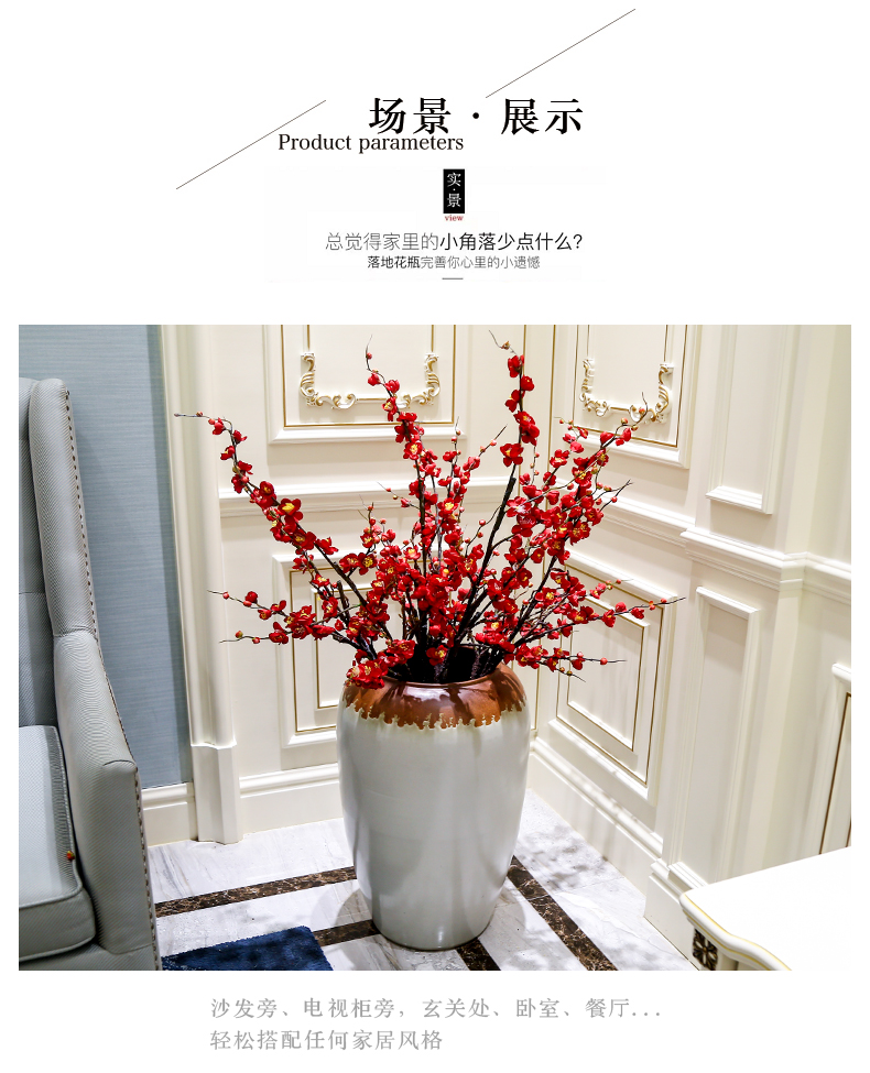 Jingdezhen ceramic vase landed a large sitting room dry flower decoration white Nordic I and contracted ornaments