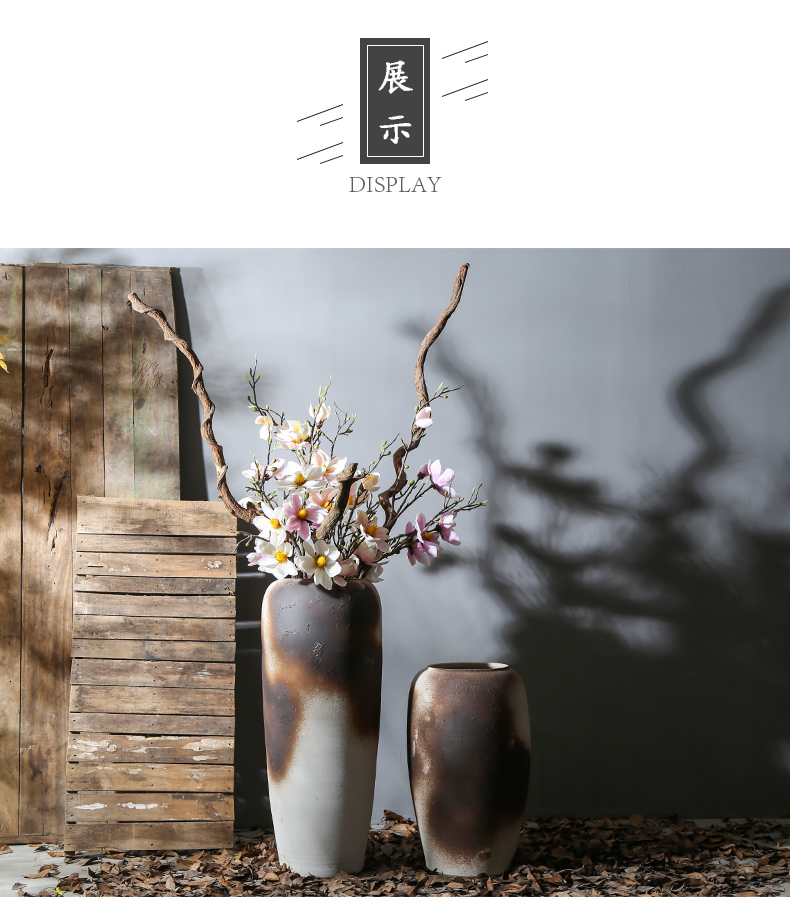 Jingdezhen creative furnishing articles of large vase retro nostalgia vase Chinese flower arranging dried flowers decorate the sitting room flower arrangement