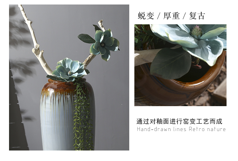 Restoring ancient ways of jingdezhen ceramic landing big vase against the true flower POTS hotel club villa soft adornment is placed