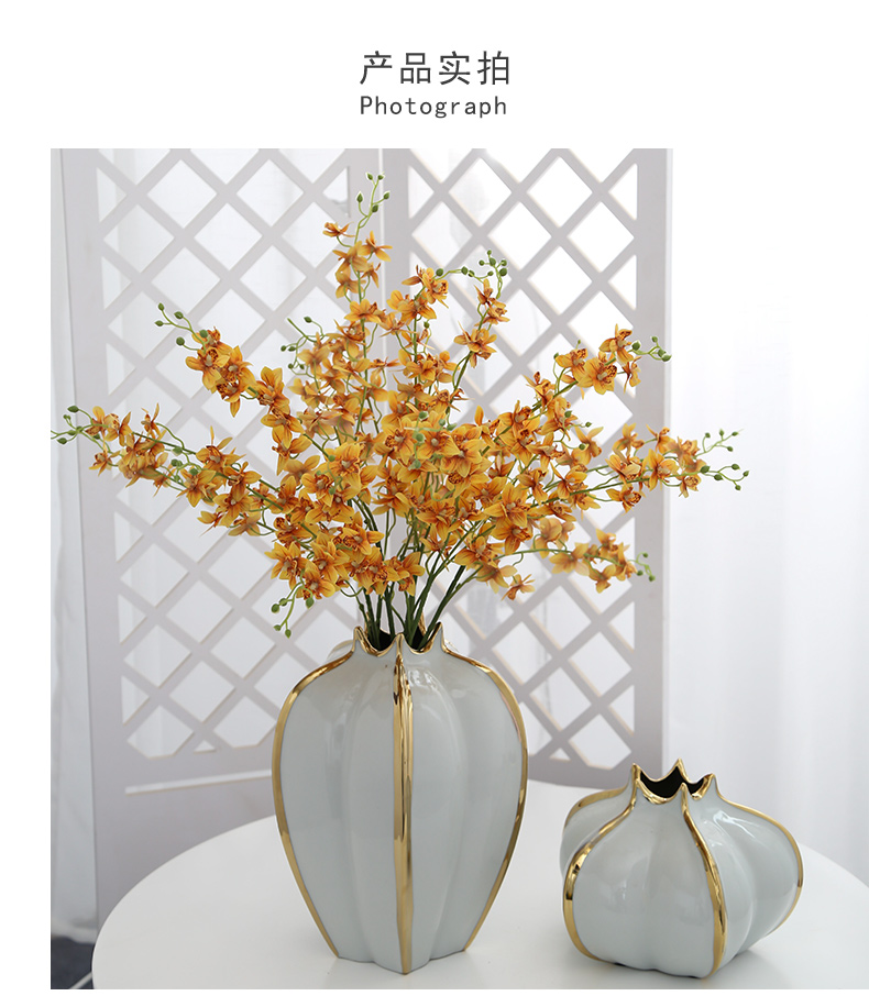 Jingdezhen ceramic vases, flower adornment household light key-2 luxury furnishing articles sitting room to the balcony a hydroponic flowers simulation flowers