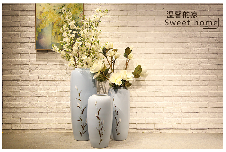 Jingdezhen ceramic vase landing by simulation of the new Chinese style flowers sitting room put a mall clothing store flower arranging flowers