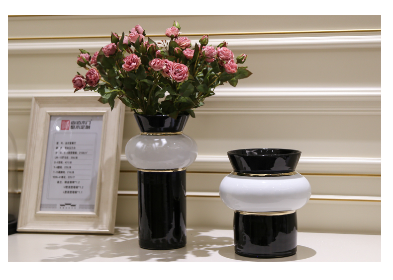 Nordic light key-2 luxury Roman column ceramic vase hydroponic furnishing articles home living room table example room soft adornment ornament