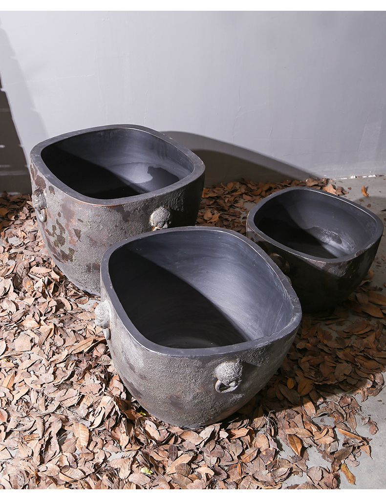 Jingdezhen ceramic tank fish basin of indoor and is suing patio lotus cylinder tortoise lucky wind water tanks and furnishing articles
