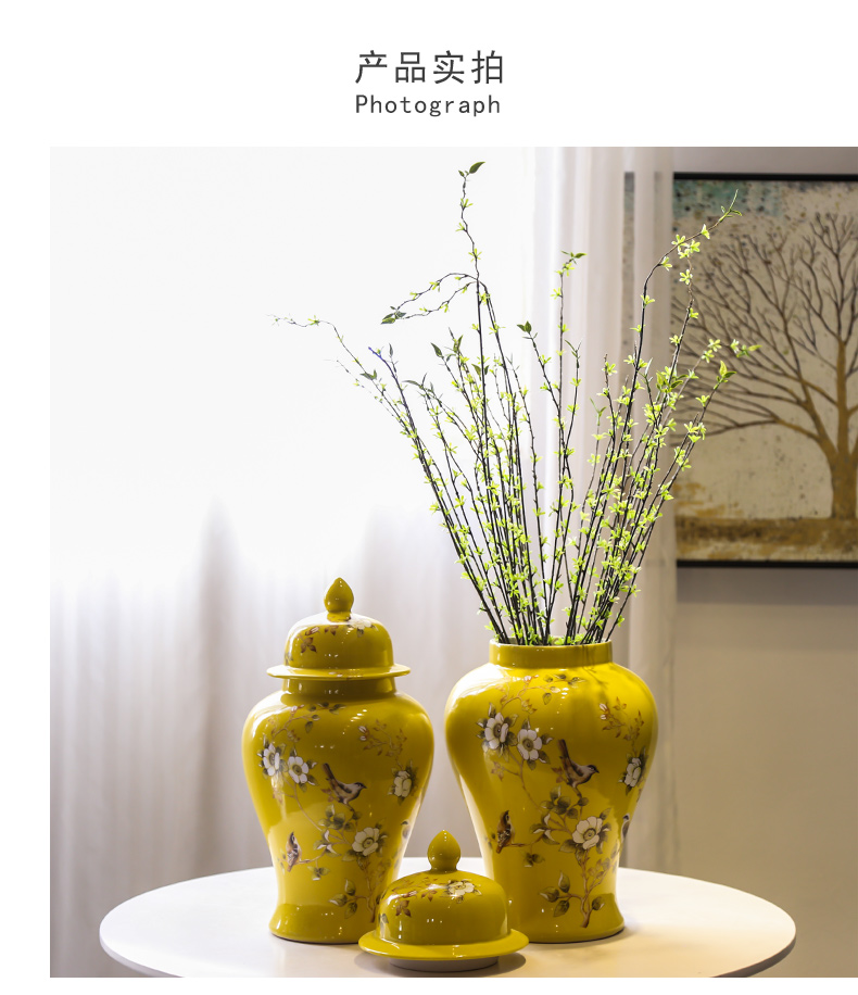 General mesa of jingdezhen ceramic pot vase flower arrangement sitting room adornment home furnishing articles simulation artificial flower decoration