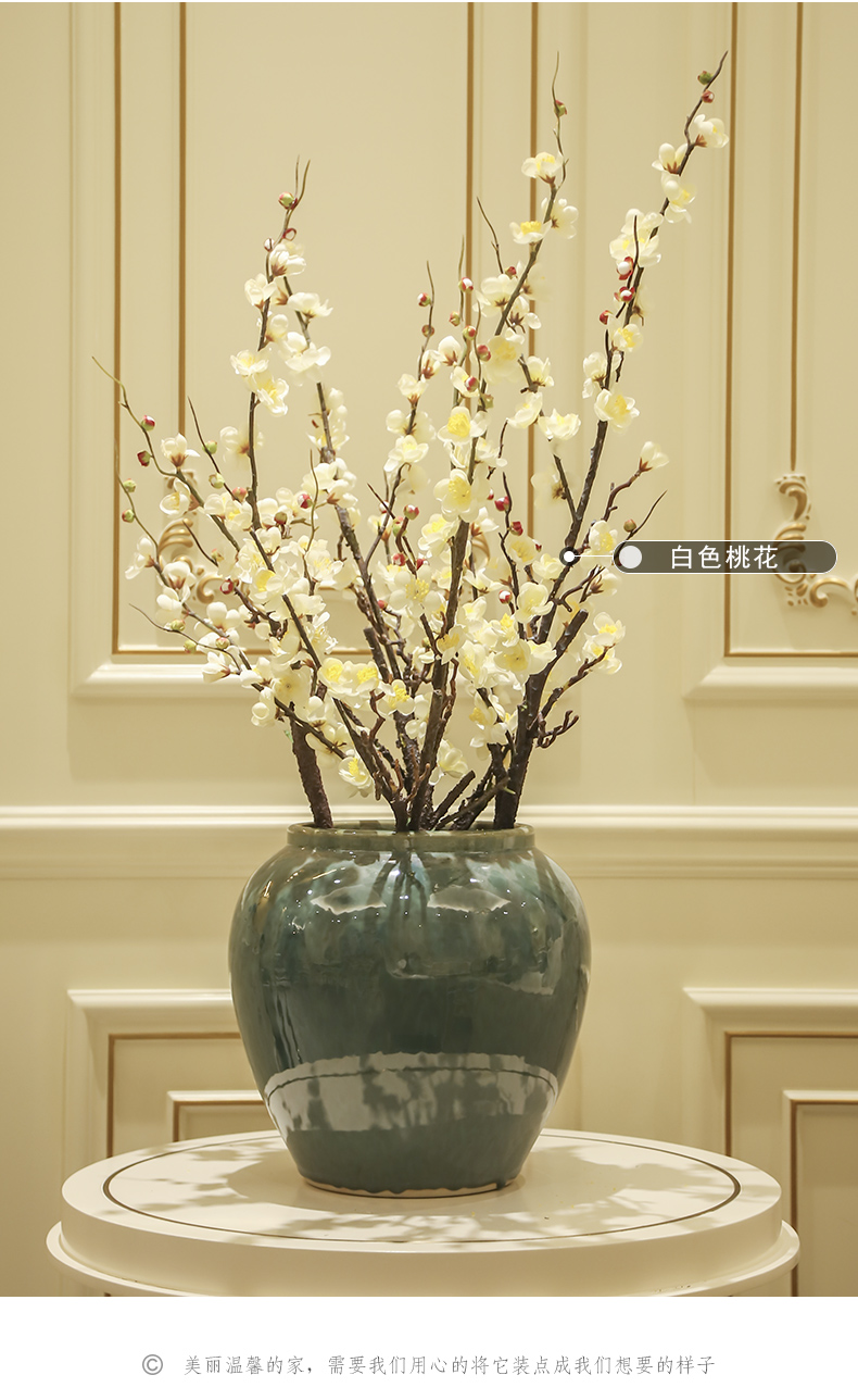 New Chinese style ceramic sitting room between desktop simulation flower villa decoration vase example flower, flower adornment furnishing articles