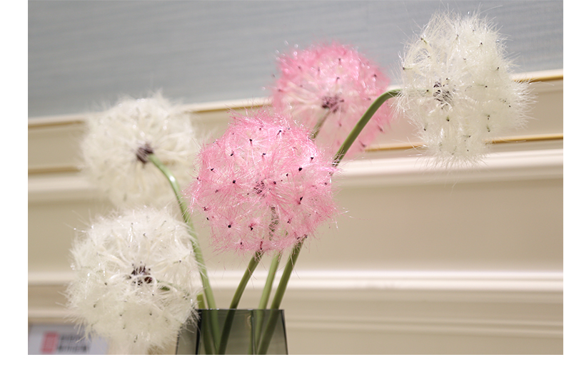 Nordic ins furnishing articles pink ceramic vase dandelion flower arrangement sitting room decoration is contracted and I household adornment