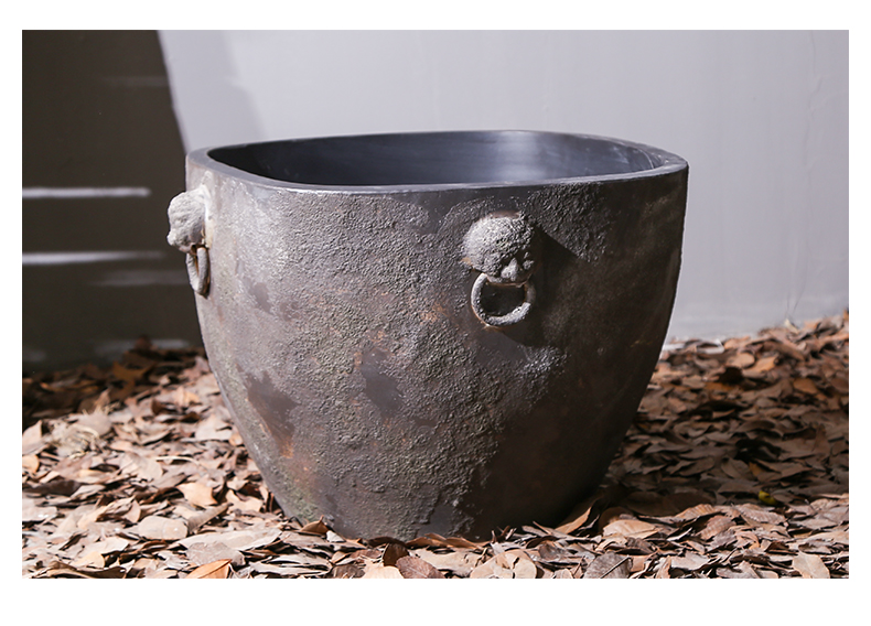 Jingdezhen ceramic tank fish basin of indoor and is suing patio lotus cylinder tortoise lucky wind water tanks and furnishing articles