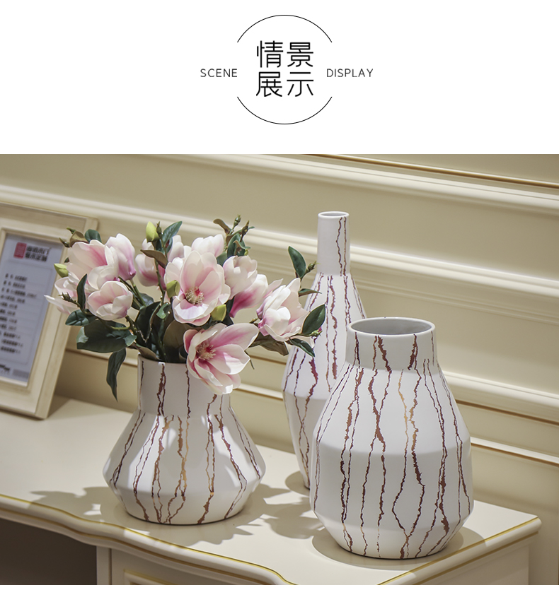 Jingdezhen ceramic vase decoration light key-2 luxury the mock up room a flower arrangement sitting room porch European new Chinese style table vase