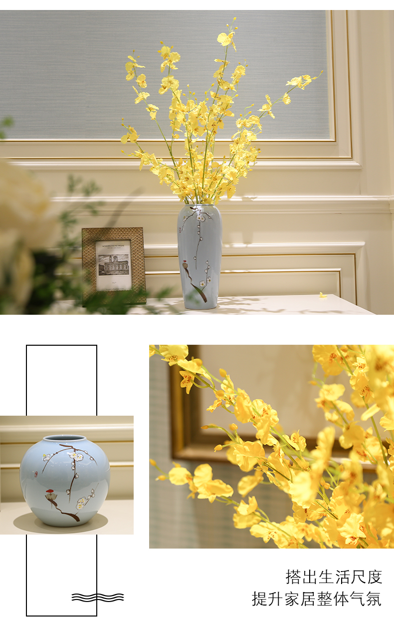 Mesa porch modern furnishing articles of the new Chinese style household ceramic vase hydroponic flower, flower arrangement sitting room simulation flower decoration