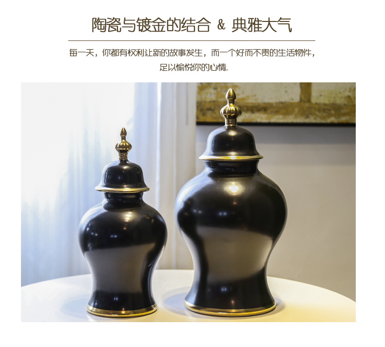 Jingdezhen ceramic vase living room TV cabinet decoration of new Chinese style furnishing articles household soft outfit decoration flower implement simulation flowers