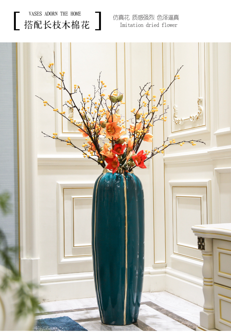 Contracted big ceramic vase furnishing articles sitting room flower arranging light key-2 luxury high - grade floor bedroom TV ark of modern home decoration