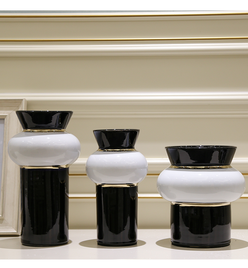 Nordic light key-2 luxury Roman column ceramic vase hydroponic furnishing articles home living room table example room soft adornment ornament